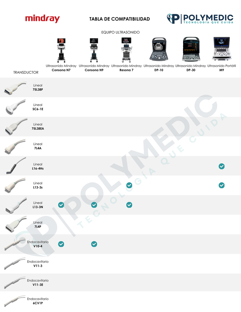Transductor Endocavitario Mindray V10-4